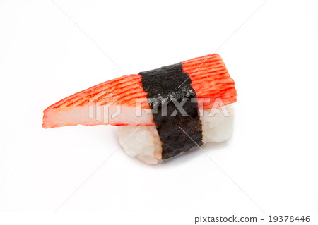 crab stick sushi. Isolated on white crab stick sushi. Isolated on white 19378446