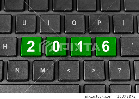 2016 Happy new year word on keyboard 19378872