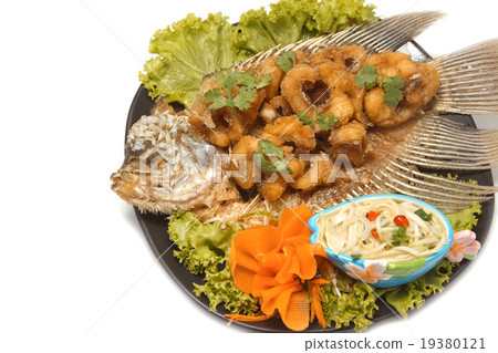 fired fish with fishsauce, Giant Gouramy fish fired fish with fishsauce, Giant Gouramy fish 19380121