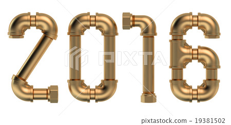 2016 concept with plumbing pipes 19381502
