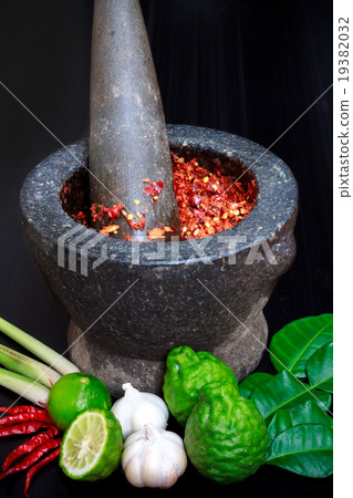 Spicy food ingredient on wood. ( tom yum ) Spicy food ingredient on wood. ( tom yum ) 19382032