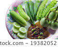 Thai food fresh vegetables and chili paste 19382052