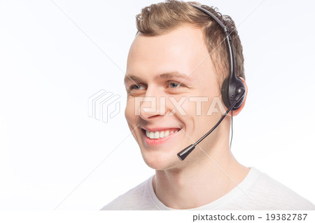 Handsome man with headset. 19382787