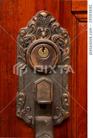 key hole on brass handle key hole on brass handle 19383692