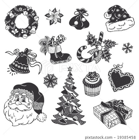 Christmas doodle icons Christmas doodle icons 19385458
