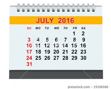 July 2016 calendar - Stock Illustration [19386086] - PIXTA