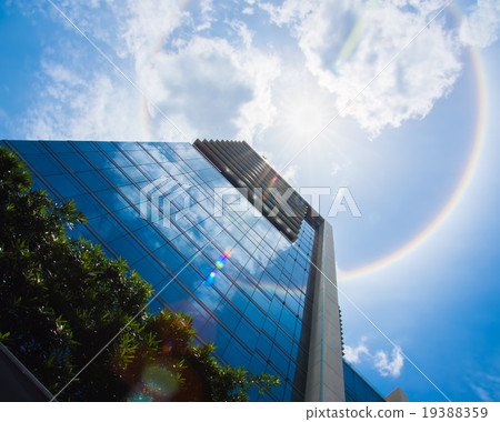 Amazing sun halo over the Building. Amazing sun halo over the Building. 19388359