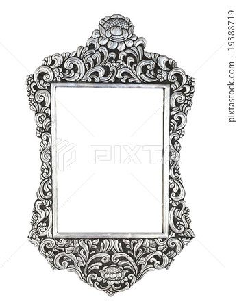 Silver metal ornate plate framed background Silver metal ornate plate framed background 19388719