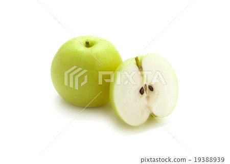 Twentieth century pears cut in half 19388939
