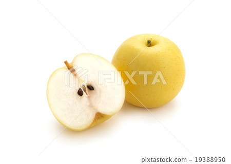 Twentieth century pears cut in half 19388950