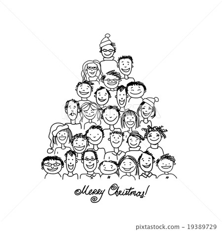 Christmas tree made from group of people for your Christmas tree made from group of people for your 19389729