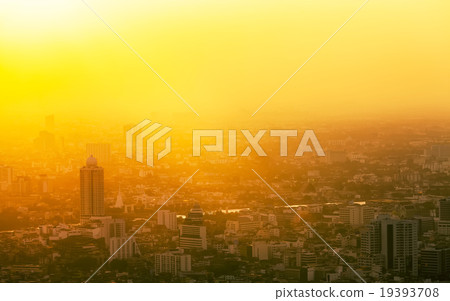 Aerial view of Bangkok downtown at sunrise 19393708