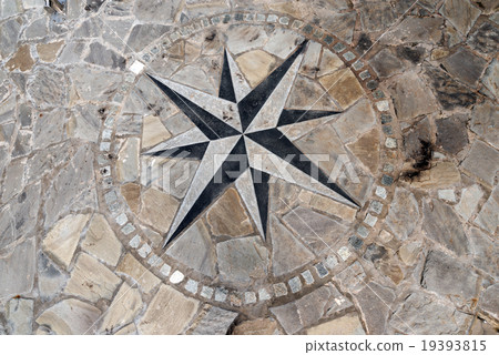 Pavement Stone with Compass Rose 19393815