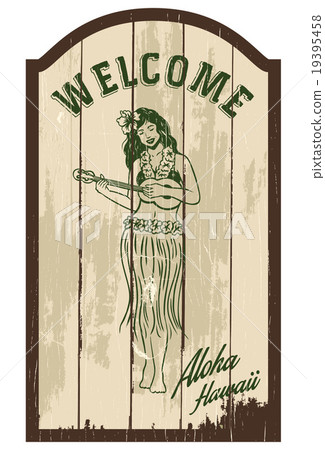 Hawaiian Lei playing ukulele 19395458