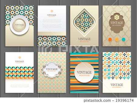 Stock vector set of brochures in vintage style 19396174