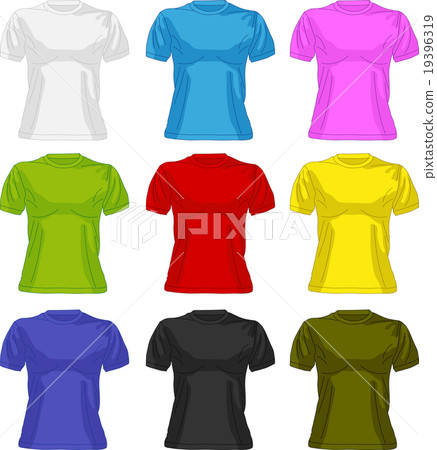 Set of colorful female t-shirts 19396319