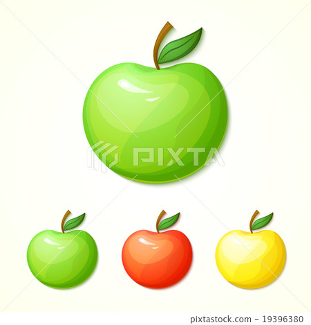 Set of different colors apples vector illustration 19396380