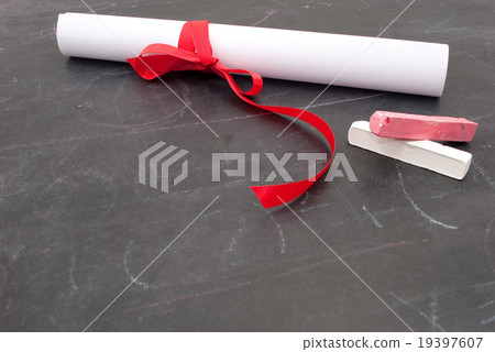 Chalkboard with a diploma 19397607