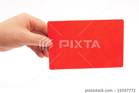 Hand holding a red card Hand holding a red card 19397772