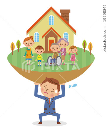 Image of a businessman supporting my home and my family (negative) 19398845