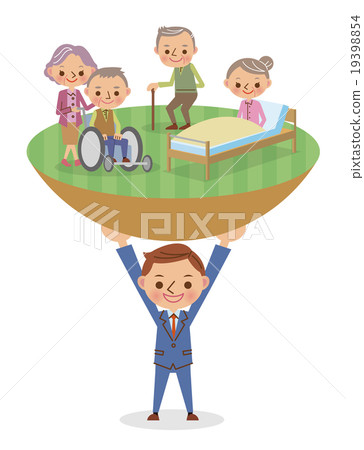 Image of a businessman supporting the elderly (positive) 19398854