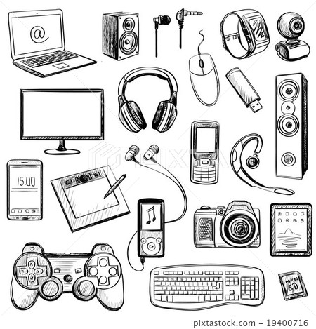 Set of hand drawn GADGET icons - Stock Illustration [19400716] - PIXTA