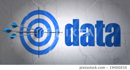 Information concept: target and Data on wall Information concept: target and Data on wall 19400838