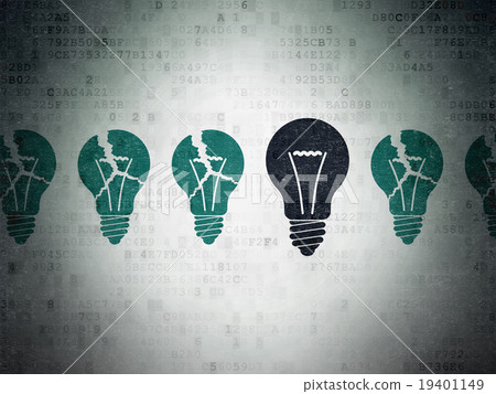 Finance concept: light bulb icon on Digital Paper 19401149