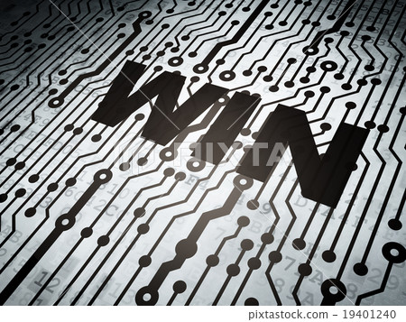 Finance concept: circuit board with Win 19401240