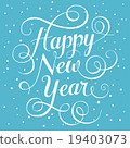 White lettering Happy New Year for greeting card 19403073