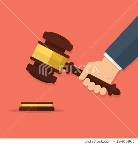 Hand holding judges gavel Hand holding judges gavel 19406965