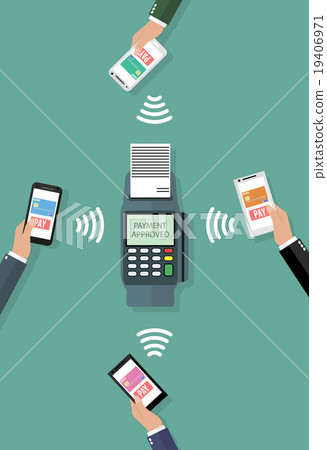Nfc payment flat design style 19406971