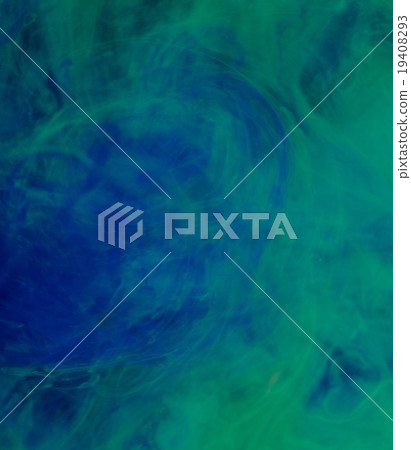 Blue green clouds of ink in liquid Blue green clouds of ink in liquid 19408293