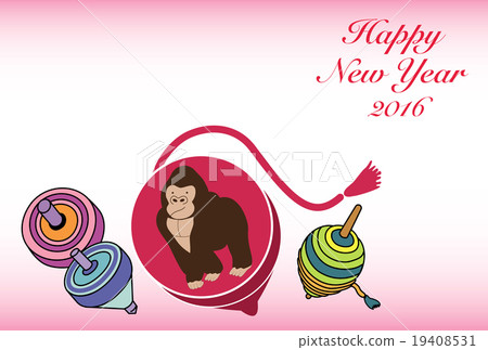 新年賀卡的大猩猩的設計 新年賀卡的大猩猩的設計 19408531