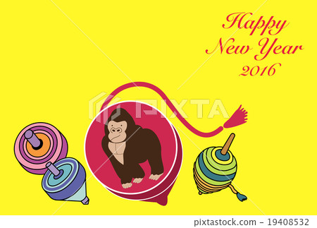 新年賀卡的大猩猩的設計 新年賀卡的大猩猩的設計 19408532