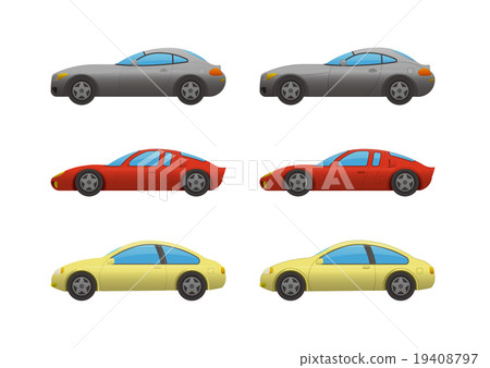 3 sports cars, with outline Yes / No 19408797