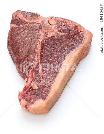 Dry aged beef T bone steak raw meat 19410487