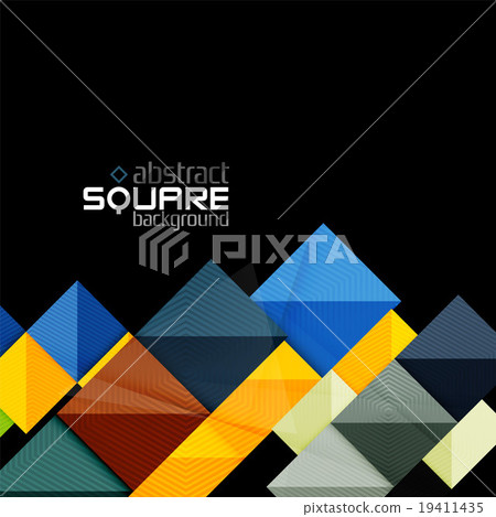 Glossy color squares on black. Geometric abstract Glossy color squares on black. Geometric abstract 19411435