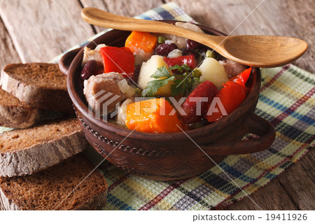 Eintopf rich soup with meat, sausages, vegetables 19411926