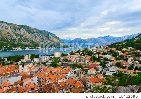 Top view of the Kotor and Kotor Bay, Montenegro Top view of the Kotor and Kotor Bay, Montenegro 19412599