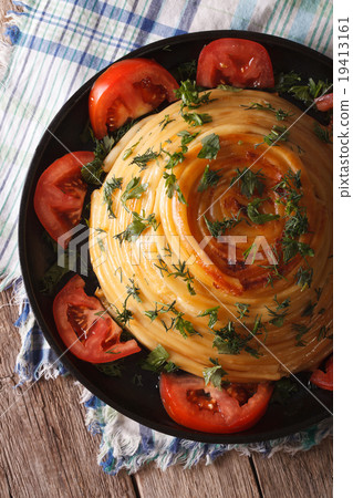 Casserole pasta with cheese close-up on a plate Casserole pasta with cheese close-up on a plate 19413161