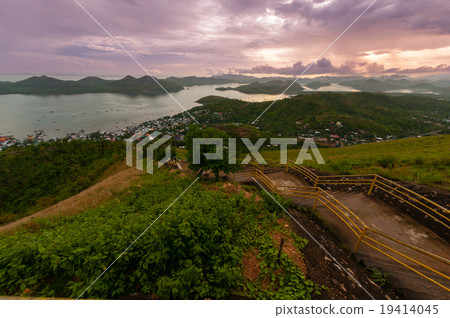 Long Staircase leading down from the mountain in Long Staircase leading down from the mountain in 19414045