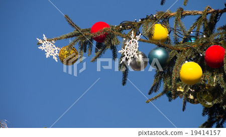Christmas tree on blue sky background 19414157