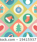 Happy New Year pattern. Flat design style 19415937
