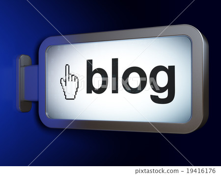 Web design concept: Blog and Mouse Cursor on - Stock Illustration ...