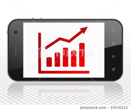 News concept: Smartphone with Growth Graph on News concept: Smartphone with Growth Graph on 19416252