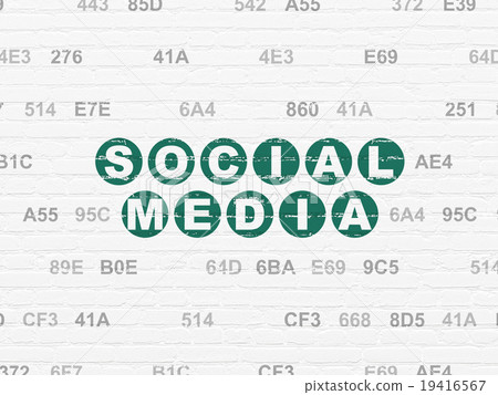 Social network concept: Social Media on wall Social network concept: Social Media on wall 19416567