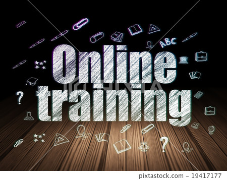 Learning concept: Online Training in grunge dark 19417177