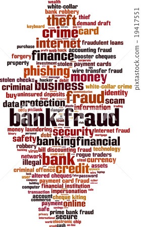 Bank fraud word cloud Bank fraud word cloud 19417551