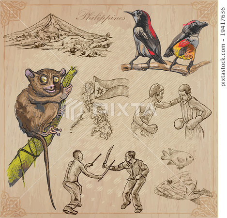 Philippines - An hand drawn vector pack Philippines - An hand drawn vector pack 19417636